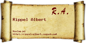 Rippel Albert névjegykártya